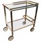 Two-Tier Brass and Glass Bar Cart with Removable Top, 1970s, Image 1