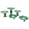 Majolica Pond Lily and Stork Cake Stands, Set of 5, Image 1