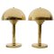 Art Deco Style Brass Mushroom Table Lamp, 1970s 1