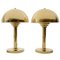 Art Deco Style Brass Mushroom Table Lamp, 1970s, Image 1