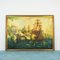 Peinture Vintage de la Bataille de Trafalgar Galleon, Cadre en Bois 1