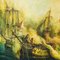 Vintage Gemälde der Schlacht von Trafalgar Galleon, Holzrahmen 4