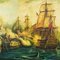 Vintage Painting of the Battle of Trafalgar Galleon, Wooden Frame 5