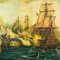 Vintage Painting of the Battle of Trafalgar Galleon, Wooden Frame, Image 5