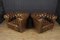 Braune Chesterfield Ledersessel, 2er Set 4