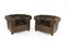 Braune Chesterfield Ledersessel, 2er Set 3