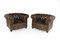 Brown Leather Chesterfield Club Chairs, Set of 2, Image 3