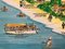 Large Vintage Framed Illustration of Ile De Ré France by Gerard Prevauto, 1980s, Image 7