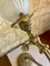 Antike Jugendstil Hängelampe aus Bronze & Milchglas Schwanenhals 5