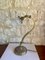 Antique Art Nouveau Bronze & Milk Glass Swan Neck Table Lamp, Image 3