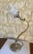 Antike Jugendstil Hängelampe aus Bronze & Milchglas Schwanenhals 4