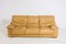 Vintage Italian Camel Colored Leather 3-Seat Sofa, 1970s, Image 1