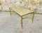 Mid-Century Brass Coffee Table with White Marble Top 4