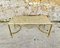 Mid-Century Brass Coffee Table with White Marble Top 1