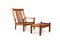 Mid-Century Teak High-Back Lounge Chair & Ottoman by Jens Juul-Kristensen for Glostrup, Set of 2, Image 9