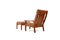 Mid-Century Teak High-Back Lounge Chair & Ottoman by Jens Juul-Kristensen for Glostrup, Set of 2 3