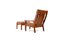 Mid-Century Teak High-Back Lounge Chair & Ottoman by Jens Juul-Kristensen for Glostrup, Set of 2, Image 3
