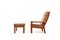 Mid-Century Teak High-Back Lounge Chair & Ottoman by Jens Juul-Kristensen for Glostrup, Set of 2 2