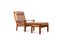 Mid-Century Teak High-Back Lounge Chair & Ottoman by Jens Juul-Kristensen for Glostrup, Set of 2 5