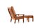 Mid-Century Teak High-Back Lounge Chair & Ottoman by Jens Juul-Kristensen for Glostrup, Set of 2, Image 4