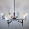 Large Vintage Italian Red and Gold Chandelier from Stilnovo, 1950s 12