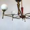 Large Vintage Italian Red and Gold Chandelier from Stilnovo, 1950s, Image 6