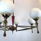 Large Vintage Italian Red and Gold Chandelier from Stilnovo, 1950s, Image 5