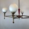 Large Vintage Italian Red and Gold Chandelier from Stilnovo, 1950s, Image 13