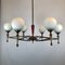 Large Vintage Italian Red and Gold Chandelier from Stilnovo, 1950s, Image 11