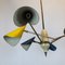 Mid-Century Italian Brass and Lacquered Metal Chandelier with 3-Arms from Stilnovo, 1950s 2