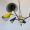 Mid-Century Italian Brass and Lacquered Metal Chandelier with 3-Arms from Stilnovo, 1950s, Image 2