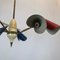 Mid-Century Italian Brass and Lacquered Metal Chandelier with 3-Arms from Stilnovo, 1950s 10