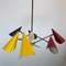 Mid-Century Italian Brass and Lacquered Metal Chandelier with 3-Arms from Stilnovo, 1950s 6