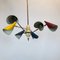 Mid-Century Italian Brass and Lacquered Metal Chandelier with 3-Arms from Stilnovo, 1950s, Image 4