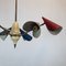 Mid-Century Italian Brass and Lacquered Metal Chandelier with 3-Arms from Stilnovo, 1950s 16