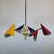 Mid-Century Italian Brass and Lacquered Metal Chandelier with 3-Arms from Stilnovo, 1950s 7