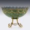 Vintage Russian Style 14k Gold, Nephrite, Diamonds, and Rubies Bowl by S.Rudle for Tanagro Jewelry Corporation, 1980s 14