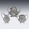 Antique Chinese Export Solid Silver Tea Set from Woshing, Set of 3 23
