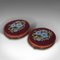 Antike viktorianische englische Walnuss & Needlepoint Hocker, 1860er, 2er Set 1