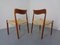 Danish Paper Cord Teak Chairs, 1960s, Set of 2 7
