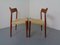 Danish Paper Cord Teak Chairs, 1960s, Set of 2 6