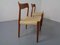 Danish Paper Cord Teak Chairs, 1960s, Set of 2, Image 4
