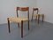 Danish Paper Cord Teak Chairs, 1960s, Set of 2 2