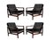 Black Velvet 7752-B Armchairs by Zenon Baczyk for Swarzędzkie Fabryki Mebli, 1960s, Set of 4 1