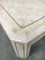 Hollywood Regency Style Travertine Inlaid & Brass Trim Coffee Table, 1980s 3