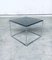Sleek Design Metal & Fumé Glass Square Side Table, 1970s 12