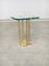 Modernist Patinated Brass & Glass Side Table Model T18 by Peter Ghyczy, 1970s 12