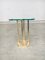 Modernist Patinated Brass & Glass Side Table Model T18 by Peter Ghyczy, 1970s, Image 7