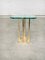 Modernist Patinated Brass & Glass Side Table Model T18 by Peter Ghyczy, 1970s 6