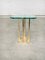 Modernist Patinated Brass & Glass Side Table Model T18 by Peter Ghyczy, 1970s, Image 6